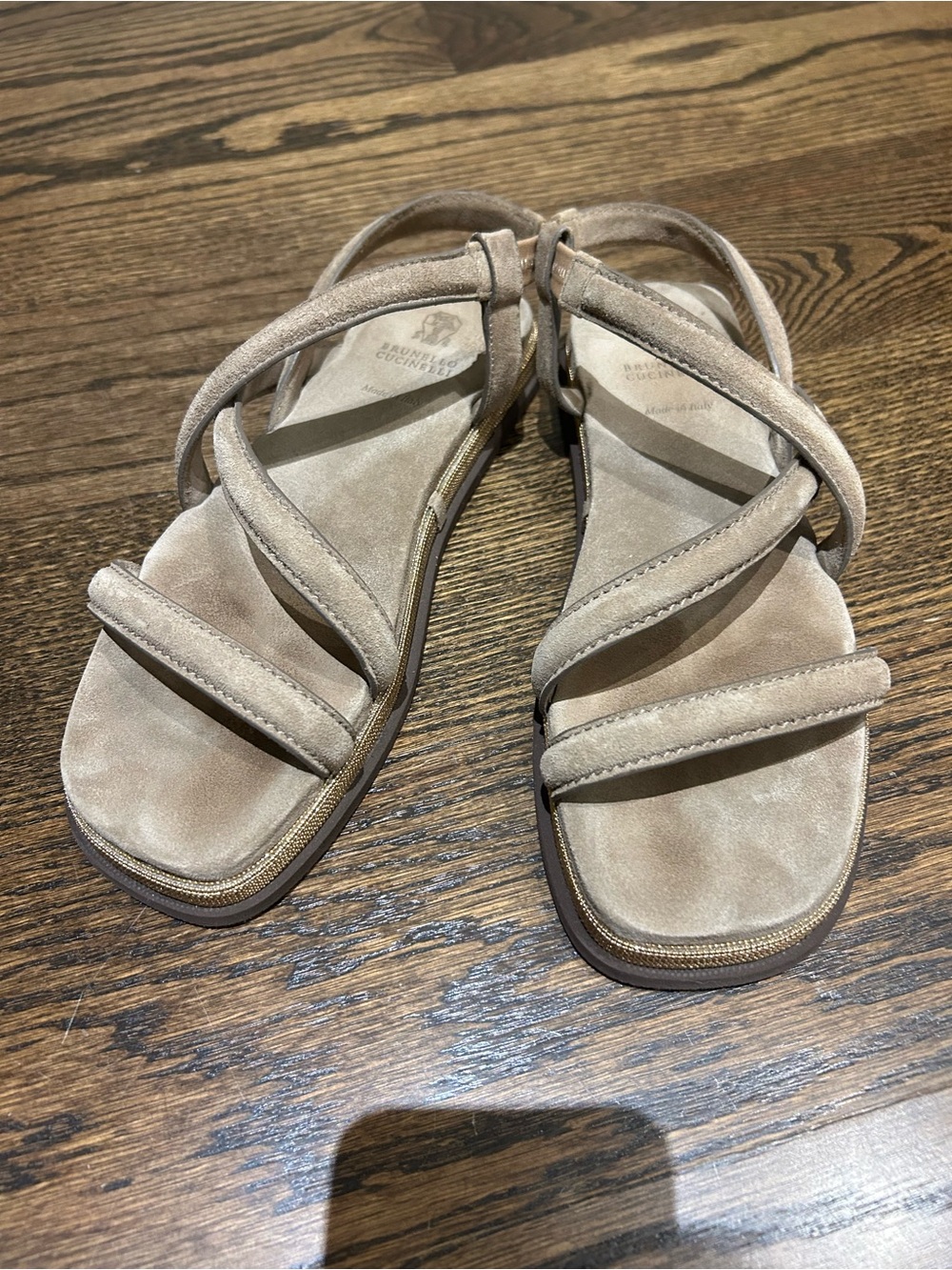 BRUNELLO Cucinelli Women's Neutral Suede Strappy Sandals - Tan